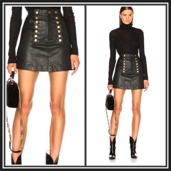 Marissa Webb Dresses & Skirts - Marissa Webb Lamb-Leather Rowena Stretch Mini Skirt Size 2 RARE